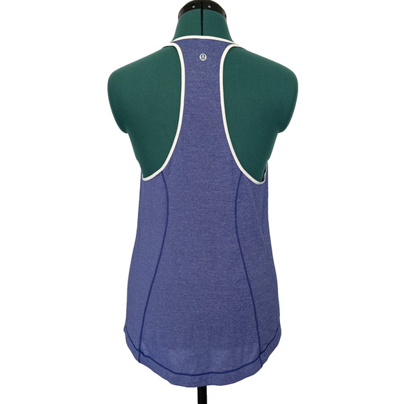 Lululemon Women’s Time To Sweat Tank Top My Race My Pace Running Gym Blue Size 6 - Picture 3 of 8